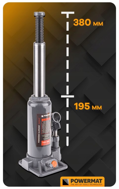 PODNOŚNIK SAMOCHODOWY HYDRAULICZNY SŁUPKOWY BUTELKOWY ZAWÓR LEWAREK 6 TON