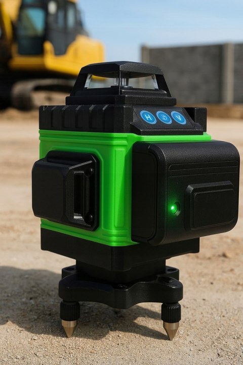 POZIOMICA LASEROWA LASER KRZYŻOWY ZIELONY SAMOPOZIOMUJĄCA 4D 360 2 BATERIE