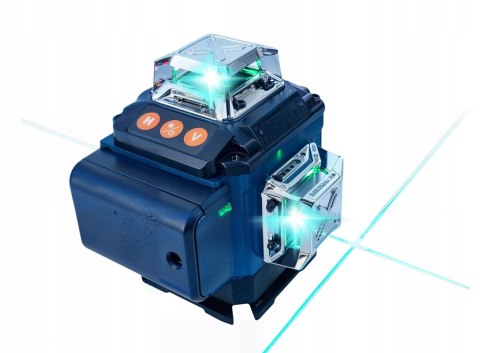 POZIOMICA LASEROWA LASER KRZYŻOWY ZIELONY SAMOPOZIOMUJĄCA 4D 360 2 BATERIE