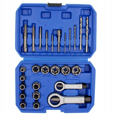 WYKRĘTAKI DO ZERWANYCH URWANYCH ŚRUB SZPILEK I NAKRĘTEK 26 ELEMENTÓW