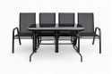 ZESTAW MEBLI DO OGRODU TARASU STÓŁ 120X72 4x KRZESŁA Black OGRODOWYCH