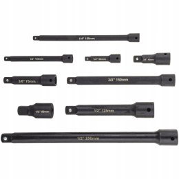 ZESTAW PRZEDŁUŻEK UDAROWYCH 1/4 3/8 1/2 UDAR KLUCZY NASADKI 9 EL