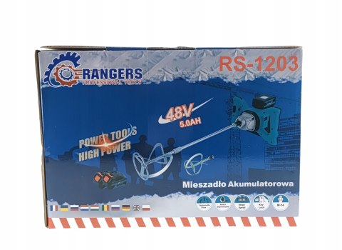 MIESZADŁO AKUMULATOROWE RANGERS 48V 2x AKU 5.0Ah + 2 MIESZADŁA MIESZALNIKI