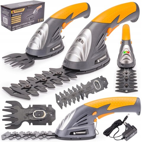 POWERMAT AKUMULATOROWE NOŻYCE TRAWY KRZEWÓW ŻYWOPŁOTU 7.2V PM-ANTK-7.2T