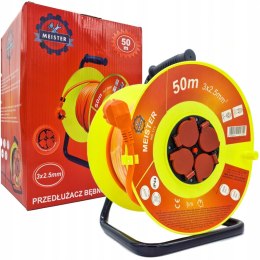 PRZEDŁUŻACZ BĘBNOWY BUDOWLANY 50m LISTWA ZASILAJĄCA NA BĘBNIE 3x2,5MM