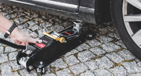 Podnośnik SAMOCHODOWY Żaba Lewarek 2,5T Guma NISKI NISKOPROFILOWY 2500KG