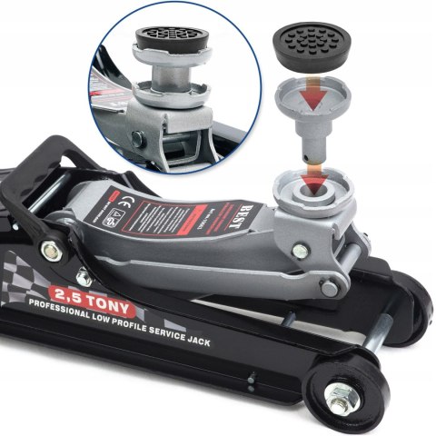 Podnośnik SAMOCHODOWY Żaba Lewarek 2,5T Guma NISKI NISKOPROFILOWY 2500KG