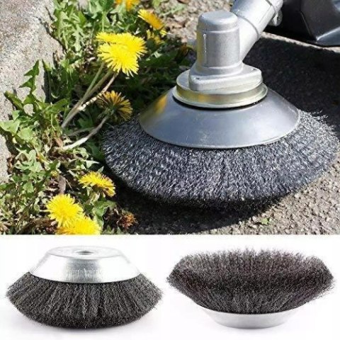 SZCZOTKA DO KOSTKI BRUKOWEJ CZYSZCZENIA MCHU KOSY PODKASZARKI 200mm 22