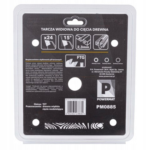 Tarcza WIDIOWA Do Drewna Piły Piła 190 x 30 mm 24Z