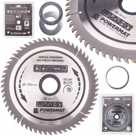 Tarcza WIDIOWA Do Drewna Piły Piła 190 x 30 mm 60Z