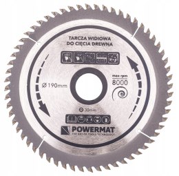 Tarcza WIDIOWA Do Drewna Piły Piła 190 x 30 mm 60Z