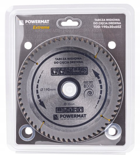 Tarcza WIDIOWA Do Drewna Piły Piła 190 x 30 mm 60Z