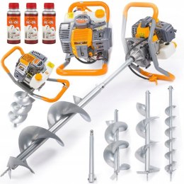 WIERTNICA GLEBOWA ŚWIDER SPALINOWY 6KM + WIERTŁA 10/20/30cm + PRZEDŁUŻKA