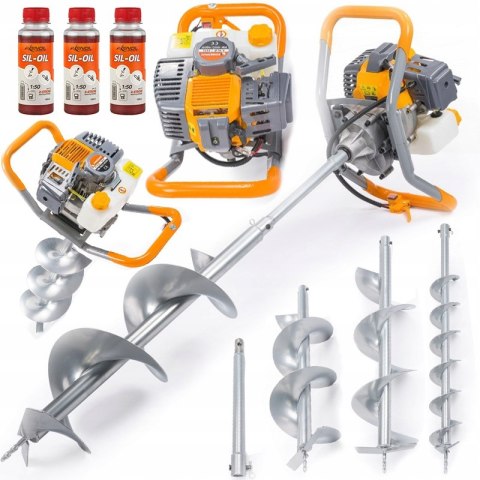 WIERTNICA GLEBOWA ŚWIDER SPALINOWY 6KM + WIERTŁA 10/20/30cm + PRZEDŁUŻKA