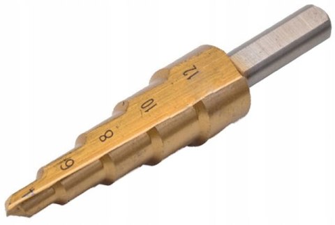 Wiertło stopniowe stożkowe choinka HSS 4-12 mm