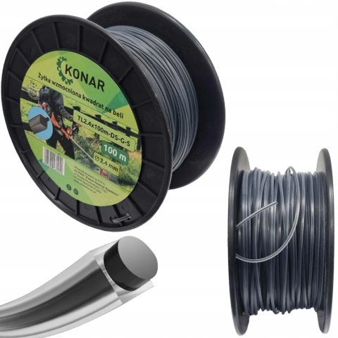 ŻYŁKA KOSY WZMACNIANA Z DRUTEM 2,7MM 100M ZBROJONA