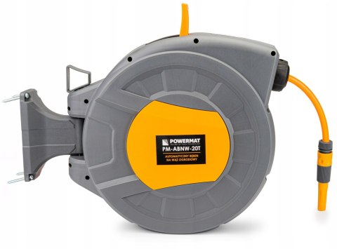 AUTOMATYCZNY BĘBEN ZWIJACZ NA WĄŻ OGRODOWY NAŚCIENNY 1/2 20m + PISTOLET PRO