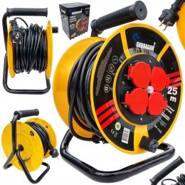 K PRZEDŁUŻACZ BĘBNOWY BUDOWLANY OGRODOWY 25M 3x2,5 KABEL NA BĘBNIE +BLOKADA