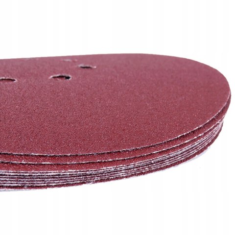 PAPIER ŚCIERNY Z DZIURAMI I RZEPEM NA DYSK 225MM P220 10 SZTUK