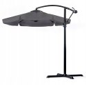 PARASOL OGRODOWY SZARY DUŻY SKŁĄDANY REGULOWANY Z WYSIEGNIKIEM 350CM 3,5M