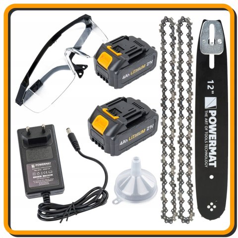 PIŁA ŁAŃCUCHOWA AKUMULATOROWA GAŁĘZIÓWKA MINI PILARKA 2x AKU 4AH 2x ŁAŃCUCH
