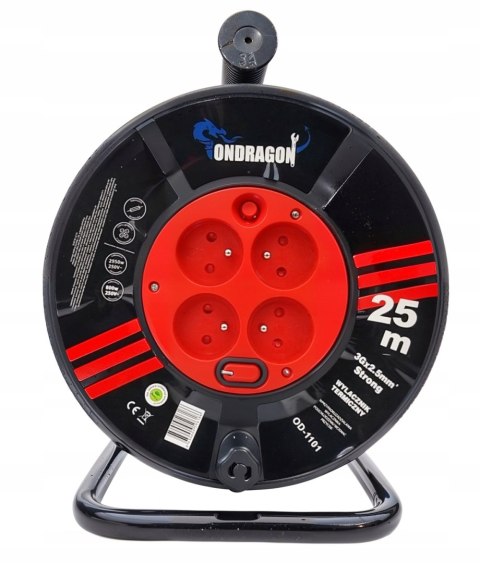 PRZEDŁUŻACZ BĘBNOWY BUDOWLANY DO OGRODU 25M 3x2,5 KABEL NA BĘBNIE +BLOKADA0