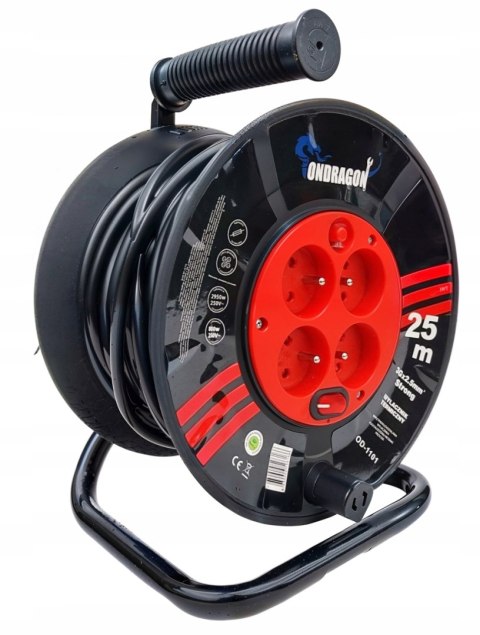 PRZEDŁUŻACZ BĘBNOWY BUDOWLANY DO OGRODU 25M 3x2,5 KABEL NA BĘBNIE +BLOKADA0