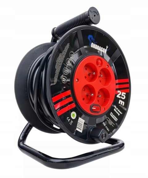 PRZEDŁUŻACZ BĘBNOWY BUDOWLANY DO OGRODU 25M 3x2,5 KABEL NA BĘBNIE +BLOKADA0