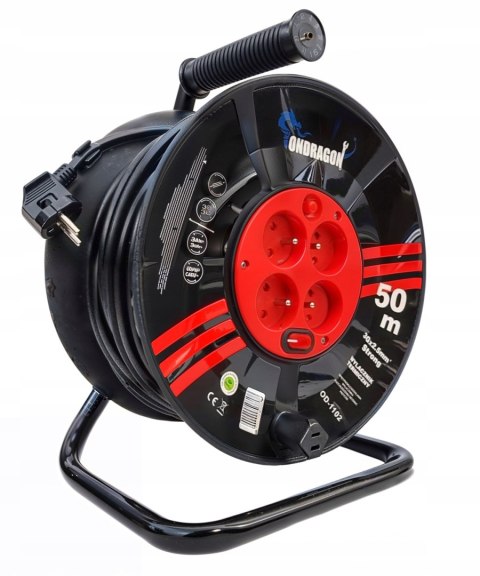 PRZEDŁUŻACZ BĘBNOWY BUDOWLANY DO OGRODU 50M 3x2,5 KABEL NA BĘBNIE +BLOKADA