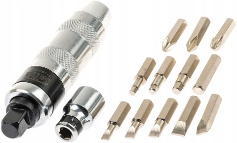 ŚRUBOKRĘT WYKRĘTAK DO POBIJANIA UDAROWY+ 13 BITÓW