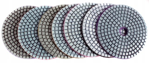 TARCZE DIAMENTOWE DO SZLIFOWANIA NA MOKRO 7SZT.