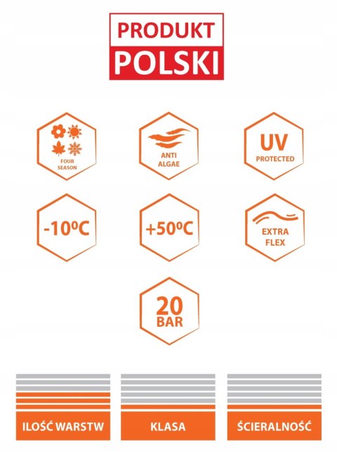 WĄŻ OGRODOWY 3-WARSTWOWY 20BAR 1/2" 50M DO PODLEWANIA PCV PRODUKT POLSKI