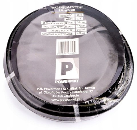 WĄŻ PNEUMATYCZNY PRZEWÓD DO KOMPRESORA 10x17MM 20M GUMOWY ELASTYCZNY MOCNY