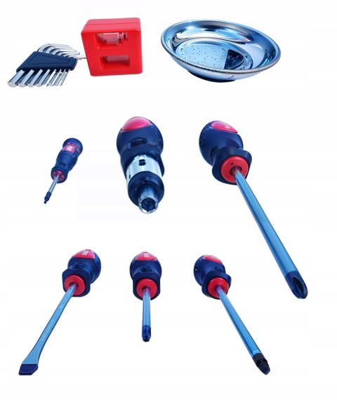 ZESTAW NARZĘDZIOWY ŚRUBOKRĘTY WKRĘTAKI BITY STOJAK 126-EL MISKA MAGNETYCZNA