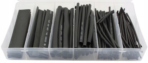 ZESTAW RUREK TERMOKURCZLIWYCH RURKI TERMOKURCZLIWE 100SZT CZARNE