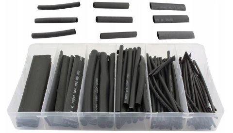 ZESTAW RUREK TERMOKURCZLIWYCH RURKI TERMOKURCZLIWE 100SZT CZARNE