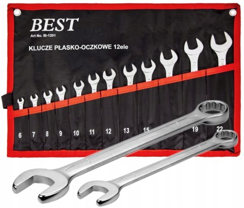 12 el KLUCZE PŁASKO OCZKOWE 6-22 mm KLUCZ PŁASKIE