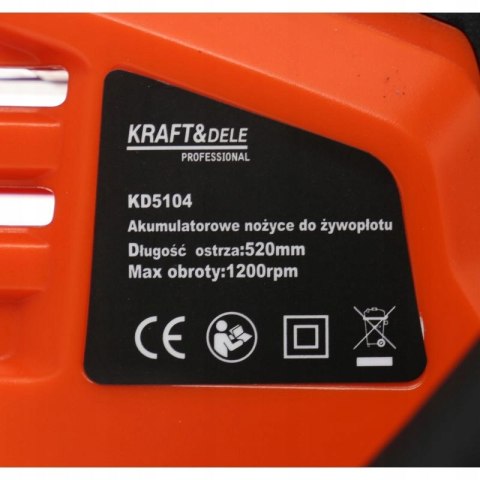 AKUMULATOROWE NOŻYCE DO ŻYWOPŁOTU KRZEWÓW 52cm 18V