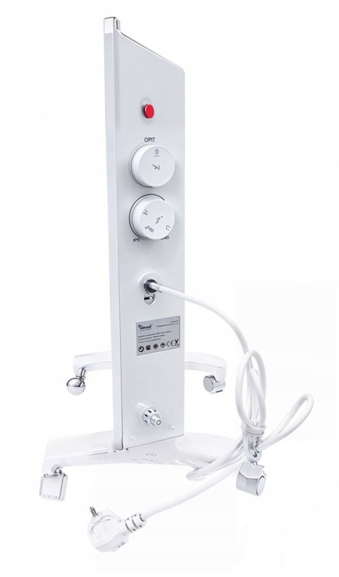 Grzejnik Elektryczny Aluminiowy Konwektorowy Mocny 1750W Ścienny +Kółka 2w1