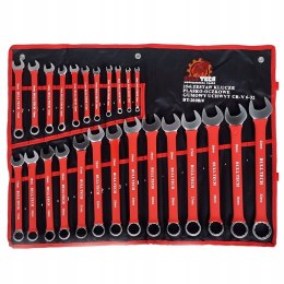 KLUCZE PŁASKO-OCZKOWE POLEROWANE Z GUMOWYM UCHWYTEM 6-32MM 25EL.