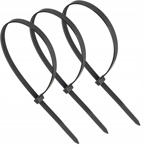 MOCNE OPASKI ZACISKOWE KABLOWE TRYTKI CZARNE TAŚMA 7.6X380MM 100SZT TRYTKI