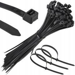 MOCNE OPASKI ZACISKOWE KABLOWE TRYTKI CZARNE TAŚMA 8.8X550MM 100SZT TRYTKI