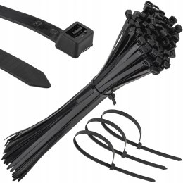 MOCNE OPASKI ZACISKOWE KABLOWE TRYTKI CZARNE TAŚMA 8.8X600MM 100SZT TRYTKI