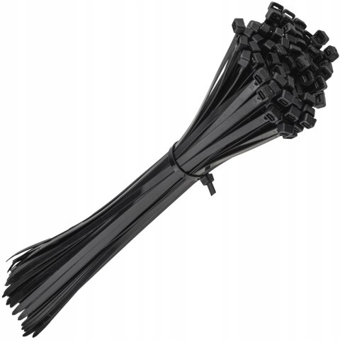 MOCNE OPASKI ZACISKOWE KABLOWE TRYTKI CZARNE TAŚMA 8.8X600MM 100SZT TRYTKI