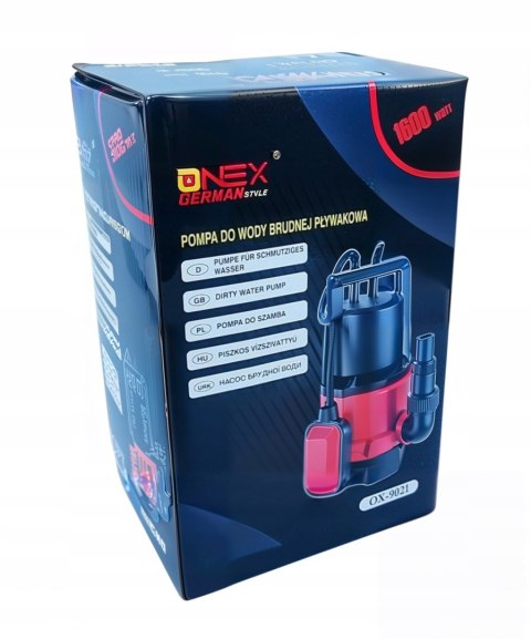 POMPA ZATAPIALNA DO WODY CZYSTEJ BRUDNEJ DESZCZÓWKI z PŁYWAKIEM 1600W mocna