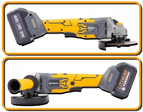 SZLIFIERKA KĄTOWA AKUMULATOROWA BEZSZCZOTKOWA 2 X AKU 4Ah KĄTÓWKA 10 TARCZ