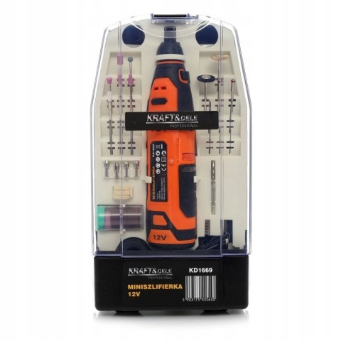 Szlifierka MINI akumulatorowa 5.000-25.000obr. końcówki 55szt. - Kraft&Dele