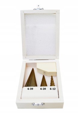 WIERTŁO WIERTŁA STOPNIOWE STOŻKOWE 3el TYTAN 4-39