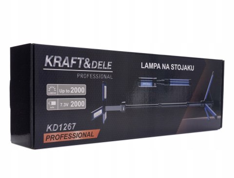 LAMPA BUDOWLANA AKUMULATOROWA NAŚWIETLACZ ZE STATYWEM 2000Lm KD1267