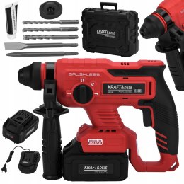 MŁOT UDAROWY MŁOTOWIERTARKA UDAROWA UDAR SDS+ 3J WIERTŁA 2X AKU 21V 4Ah